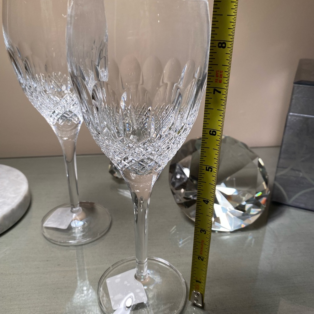 Waterford Monique Lhuillier Ellypse Thumbprint Wine crystal glasses